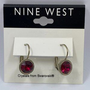 Red Ruby Swarovski Nine West Earrings